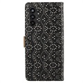 Bolsa tipo Carteira Lace Pattern para Samsung Galaxy A13 5G - Preto