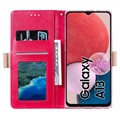 Bolsa tipo Carteira Lace Pattern para Samsung Galaxy A23 - Cor-de-Rosa Forte