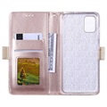 Bolsa tipo Carteira Lace Pattern para Samsung Galaxy A71 - Cor-de-Rosa