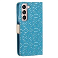 Bolsa tipo Carteira Lace Pattern para Samsung Galaxy S22+ 5G - Azul