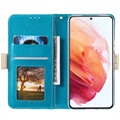 Bolsa tipo Carteira Lace Pattern para Samsung Galaxy S22+ 5G - Azul