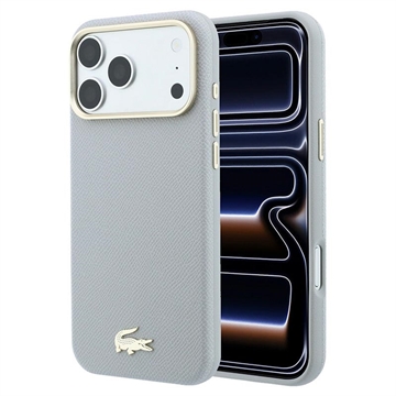 Capa para iPhone 18 Pro Max Lacoste Champs Élysées - Compatível com MagSafe - Cinzento Claro