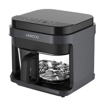 Leacco AF018 360 Fritadeira de ar quente totalmente em vidro - 1200W, 5.5l - Preto