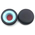 Almofadas de espuma com memória em pele para auriculares Plantronics Blackwire C5220/C5210/C7225 - Almofadas de substituição - Preto / Vermelho