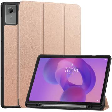 Capa Smart Folio Série Tri-Fold para Lenovo Idea Tab Plus - Cor-de-Rosa Dourado