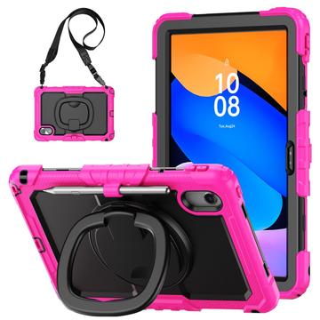 Capa com Alça Heavy Duty 360 para Lenovo Tab M11/Idea Tab - Cor-de-Rosa Forte