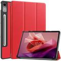 Bolsa Fólio Inteligente Tri-Fold para Lenovo Tab P12 - Vermelho