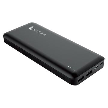 Banco de potência Lippa 65W 26800mAh - 2x USB-A, USB-C - Preto