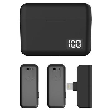 Microfone sem fios Lippa R9 True Noise-Canceling Lightning com estojo de carregamento