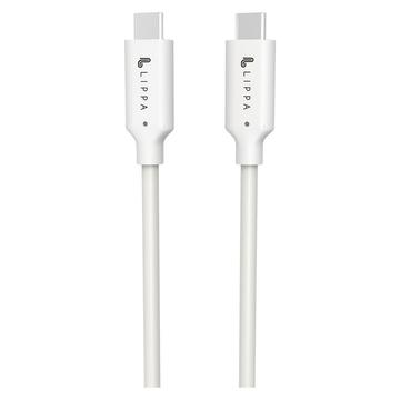 Cabo USB-C / USB-C Lippa - 1m, 10Gbps, 100W - Branco
