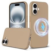 Capa de silicone líquido para iPhone 16 Plus - Compatível com MagSafe - Ouro do deserto