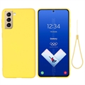 Capa de Silicone Líquido para Samsung Galaxy S21 FE 5G - Amarelo