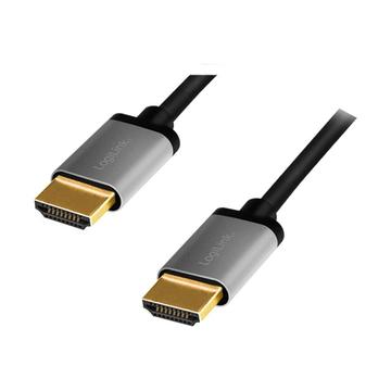 LogiLink CHA0101 Cabo HDMI 2.0 de alta velocidade com Ethernet - 2 m - Preto / Cinzento