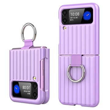 Capa com Anel Luggage Series para Samsung Galaxy Z Flip3 5G - Púrpura