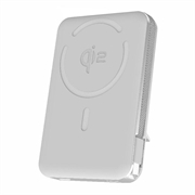M02B 10000mAh Qi2 Magnetic Wireless Power Bank com suporte - 35W - Branco