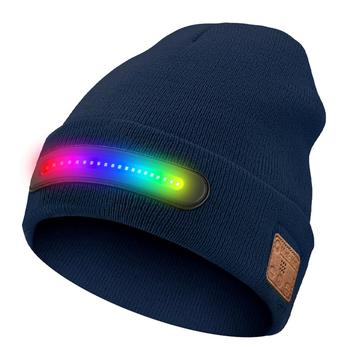 Gorro LED M1-BTD4 com Bluetooth 5.4 e altifalantes estéreo - Azul