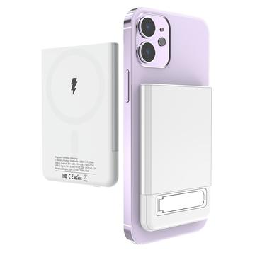 Carregador sem fios MagSafe de metal ultrafino M10 15W/5000mAh - iPhone 12/13/14/15/16/17/Air - Branco