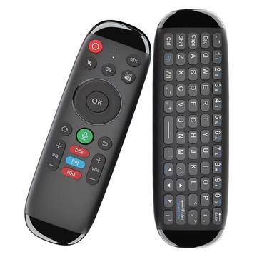 Rato Air Fly sem fios M6 com teclado para Smart TV, TV Box - Preto