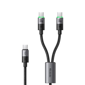 Cabo USB-C 2 em 1 Mcdodo CA-6740 Carregamento rápido de 100W - 1.5m  - Preto
