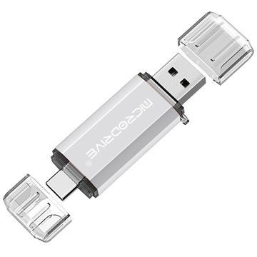 Unidade Flash MICRODRIVE 64GB 2 em 1 USB 2.0 / USB-C - Branco
