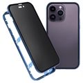 Bolsa Magnética com Vidro Temperado de Privacidade para iPhone 15 Pro Max - Azul