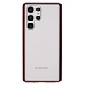 Bolsa Magnética de Vidro Temperado para Samsung Galaxy S22 Ultra 5G - Vermelho