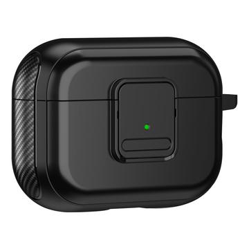 Capa magnética para Apple AirPods Pro, design com fivela para auscultadores Bluetooth Capa TPU com mosquetão