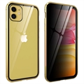 Bolsa Magnética com Vidro Temperado de Privacidade para iPhone 11 - Dourado