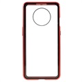 Capa Magnética com Vidro Temperado para OnePlus 7T - Vermelho