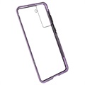 Capa Magnética de Vidro Temperado para Samsung Galaxy S21 FE 5G - Púrpura