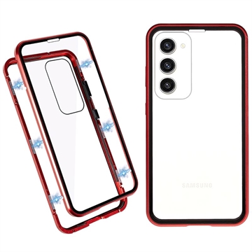 Capa Magnética de Vidro Temperado para Samsung Galaxy S23+ 5G - Vermelho