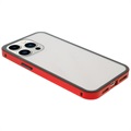 Capa Magnética de Vidro Temperado para iPhone 13 Pro - Vermelho