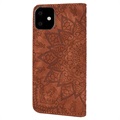 Bolsa Tipo Carteira com Suporte Série Mandala para iPhone 11 - Castanho