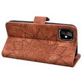Bolsa Tipo Carteira com Suporte Série Mandala para iPhone 11 - Castanho