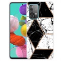 Capa de TPU Marble Pattern para Samsung Galaxy A32 (4G) - Preto / Branco