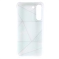 Capa de TPU Marble Pattern para Samsung Galaxy S22 5G - Branco / Ciano