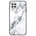 Capa de Vidro Temperado Série Marble para Samsung Galaxy A22 4G - Branco