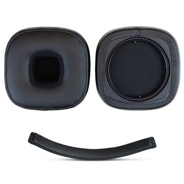 Conjunto de protetores auriculares e faixa de substituição em pele proteica para Marshall Major V - Castanho