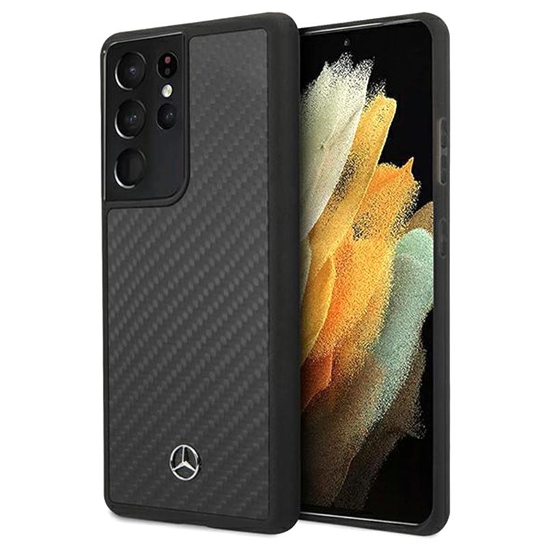 Capa Mercedes-Benz Dynamic Carbon Fiber para Samsung Galaxy S21 Ultra 5G -  Preto