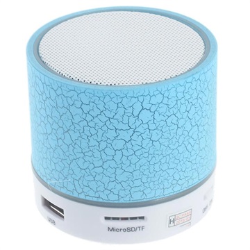 Mini Coluna Bluetooth com Microfone & Luz LED A9 - Azul Lascado