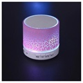Mini Coluna Bluetooth com Microfone & Luz LED A9 - Cor-de-Rosa Lascado