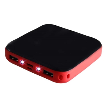 Mini Power Bank 10000mAh - 2x USB - Vermelho