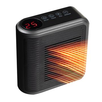 Mini aquecedor portátil com ventilador e controlo tátil - 800W - Preto