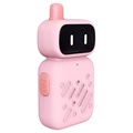 Mini Walkie Talkies Infantis Robô com Bateria Recarregável - Azul & Rosa