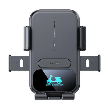 Suporte para telemóvel de motociclo/Carregador sem fios - 15W - Preto