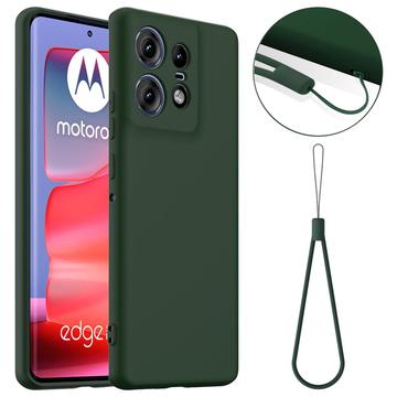 Capa de silicone líquido para Motorola Edge 50 Pro - Compatível com MagSafe - Verde Escuro
