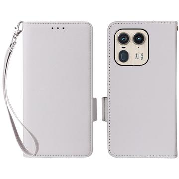 Capa tipo carteira com fecho magnético para Motorola Edge 50 Ultra/Moto X50 Ultra - Branco