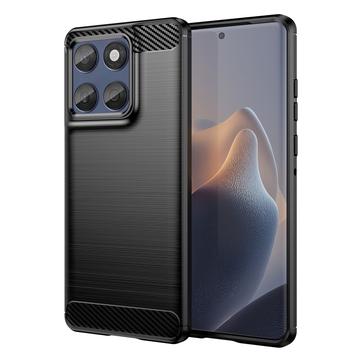 Capa de TPU Escovado para Motorola Edge 60/60 Fusion - Fibra de Carbono - Preto