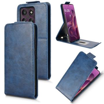 Capa flip vertical com suporte para Motorola Edge 60 Pro - Azul escuro