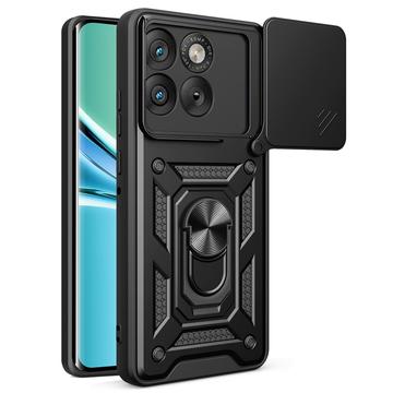 Capa Híbrida de Anel Rotativo com Proteção de Câmera para Motorola Edge 70 - Preto